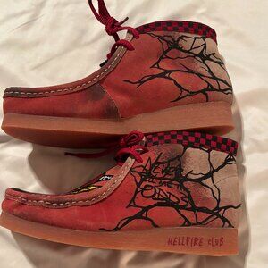 Clarks Red X Stranger Things Wallabee Graphic Lace-Up Shoes